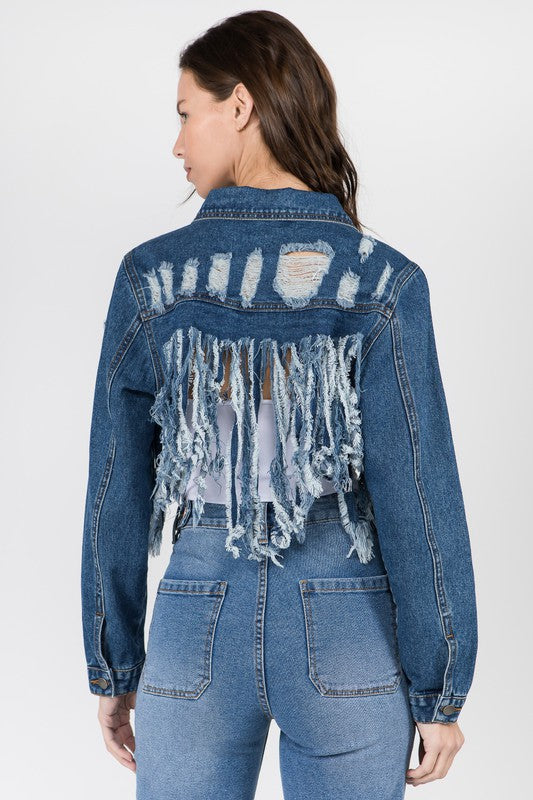 Blue Denim Fringe! Curvy