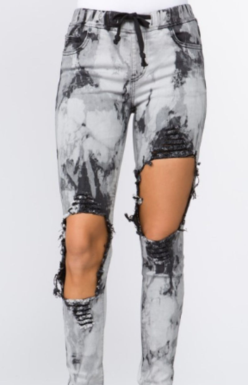 Skinny Washed Destroyed Jogger